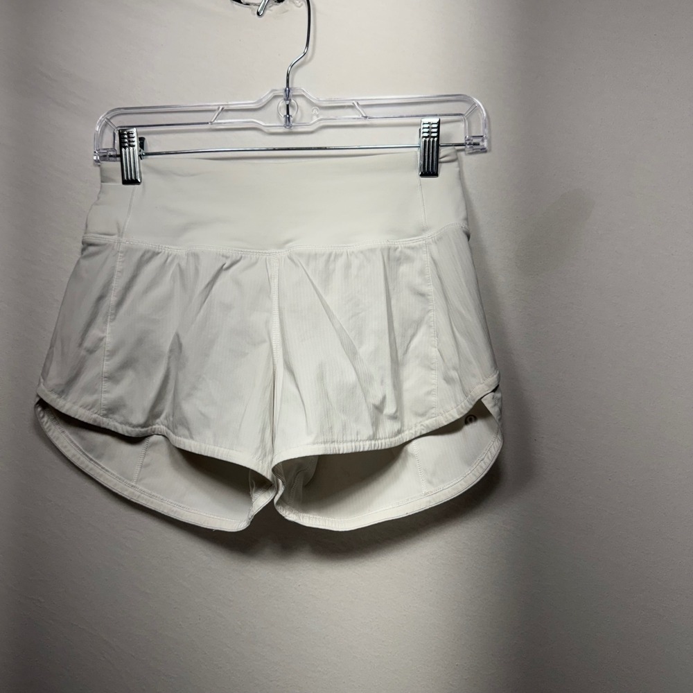 Lululemon Speed Up High-Rise Lined White Running Shorts, Size 2 Tall